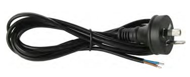 PLUG AND CABLE (Aus) TWIN CORE - 240V. - Click Image to Close