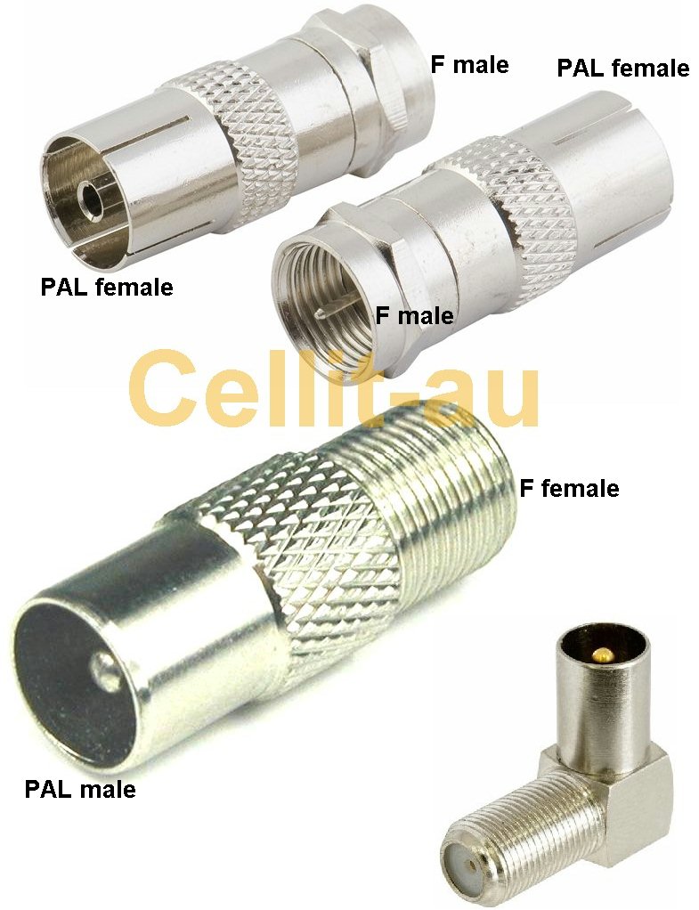 F to PAL adaptor. Plug Socket - Male Female - Click Image to Close