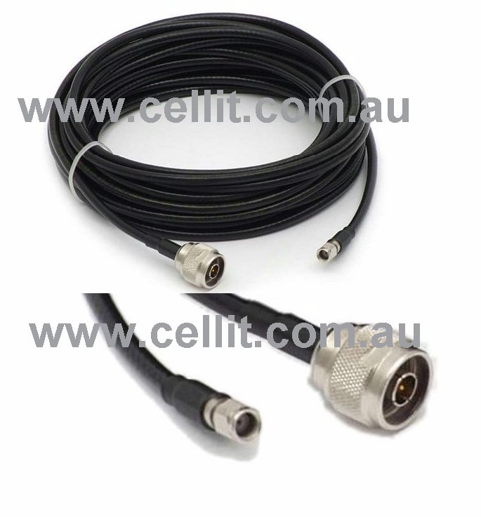 SMA male Reverse Polarity (RP) to N male Low Loss LL195 Coax Cable