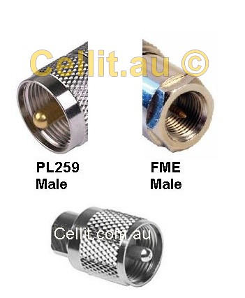 FME to PL259/UHF male/male adaptor