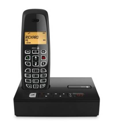 DORO CORDLESS DIGITAL PHONE, ANSWER MACHINE DECT NeoBio25r BLACK - Click Image to Close