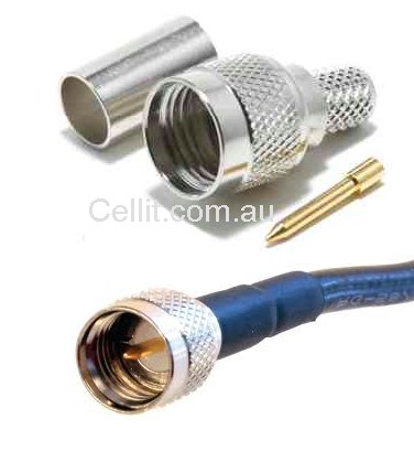 CRIMP MINI-UHF MALE FOR RG58 COAXIAL CABLE