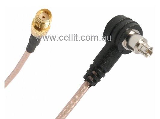 ANTENNA-AERIAL TS-9 SMA PATCH LEAD (PIG TAIL) ADAPTOR FOR TELSTRA SIERRA ZTE MODEMS. RIGHT ANGLED