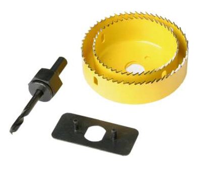 HOLE SAW KIT FOR DOWN LIGHTS (DOWNLIGHT) PIPES ETC. 2 CUTTERS